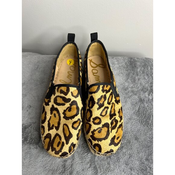 Sam Edelman Carrin Calf Hair Platform Slip on Shoes Espadrilles Flats Women's 7 - Picture 5 of 8